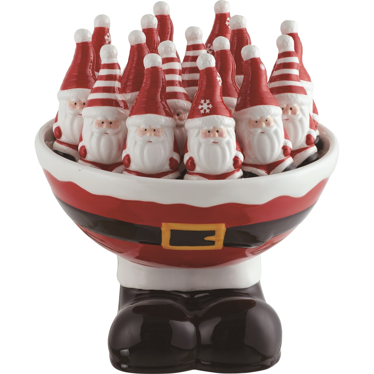 Dolomite Christmas Santa Salt and Pepper Shakers Set - 17 Piece